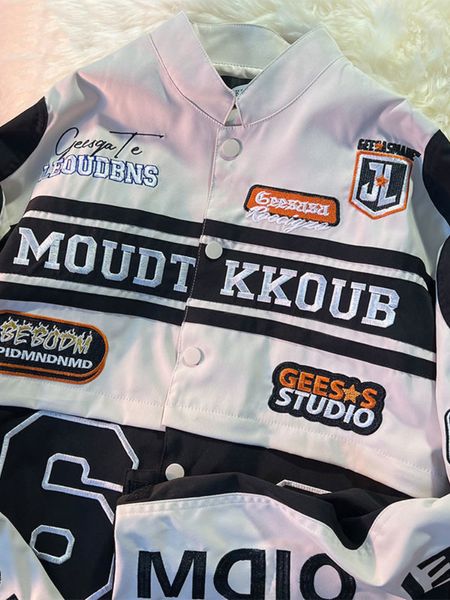

men's jackets gmiixder american street bomber jacket detachable motorcycle baseball uniform high street letter embroidered racing coat, Black;brown