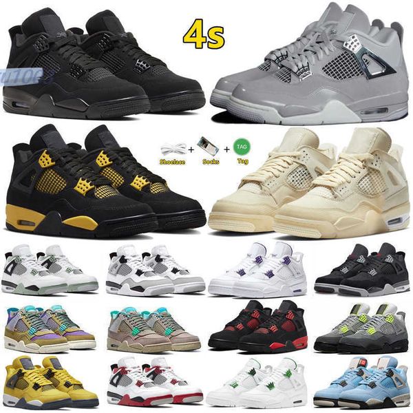 

4 4s mens basketball shoes frozen moments pine green military blue black cat jordans seafoam thunder sail university blue red cement men tra