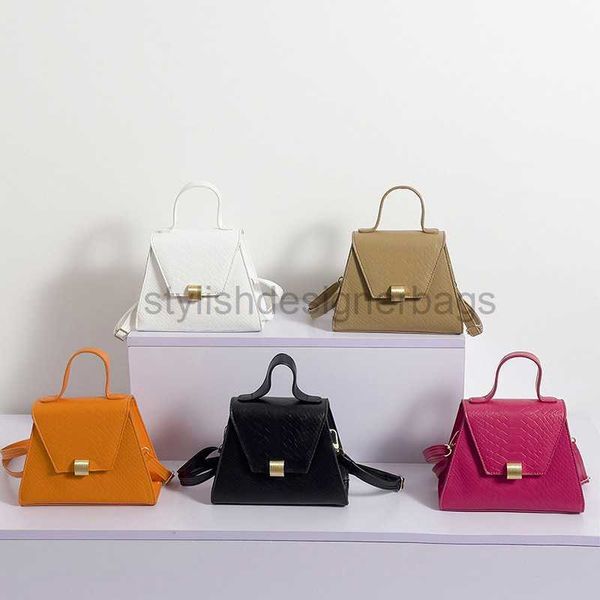 

cross body fashionable women's bag versatile 2023 new portable trapezoidal trend small bag flip cover cross shoulder lock buckle bagsty