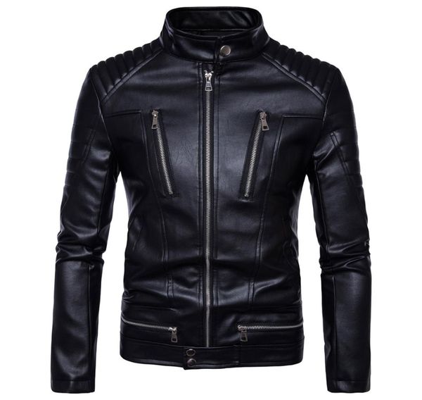 

mens leather jackets bomber jackets fashion men faux leather overcoat motorcycle cowboy jacket punk thick coats mens clothing9141681, Black