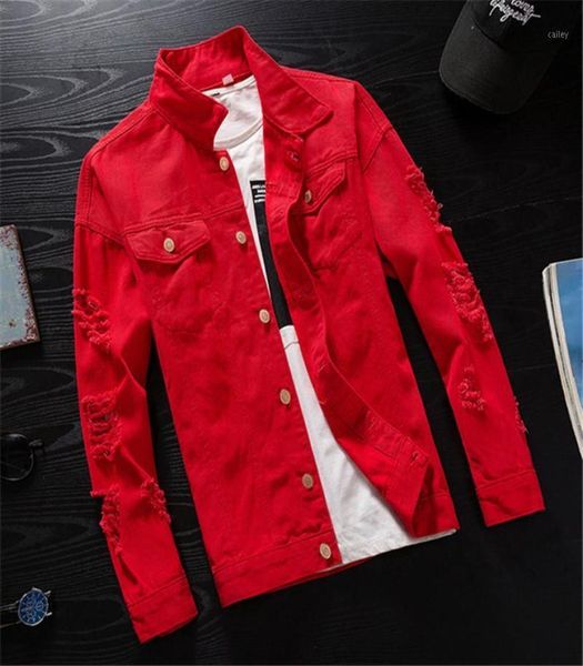 

men039s jackets denim jacket men windbreaker streetwear jeans homme casual fashion coat pink red black9763175, Black;brown