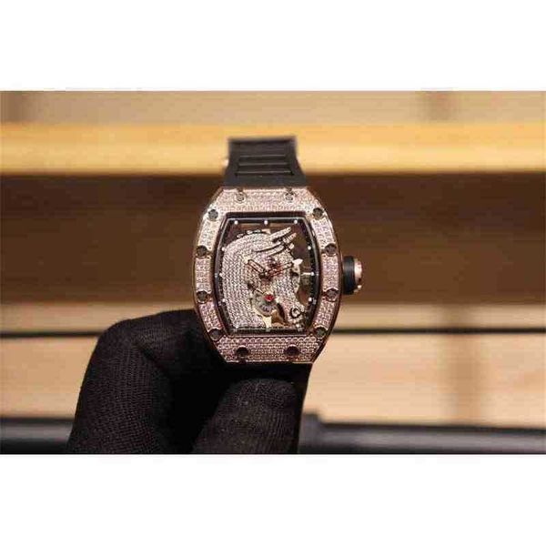 

uxury watch date luxury mens mechanics watches richa wristwatch mens watch head horse mechanical movement swing 28800 silicon tape 45mm