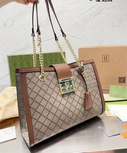

designer padlock large capacity tote handbag for women 2023 brand shopper shoulder shopping bag sac a mai
