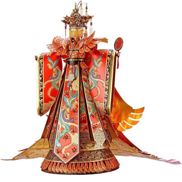 

piececool 3d metal puzzle ancient chinese wedding dress model craft collection brain teaser stress relief toys handmade entertainment for ad