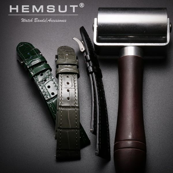 

watch bands hemsut genuine leather watch band quick release handmade cowhide straps for men 18mm 20mm 21mm 22mm 230808, Black;brown