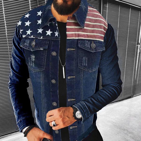 

mens jackets european american jacket lapel autumn and winter dark wind denim coat 230808, Black;brown