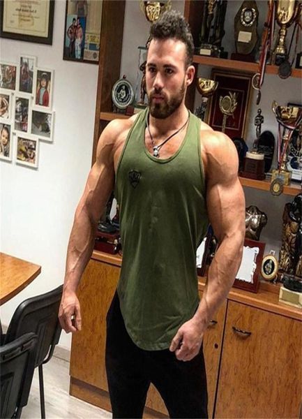 

men039s tank men gyms elasticity cotton bodybuilding stringers singlet brand clothing fitness sleeveless shirt workout4154110, White;black