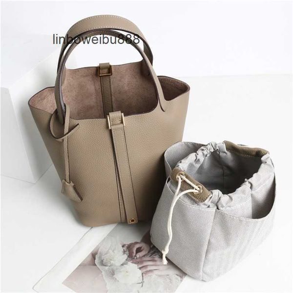 

aherbag authentic totes picotin women's luxury bags togo layer cowhide h home vegetable basket new fashion soft cowhide bucket bag hand