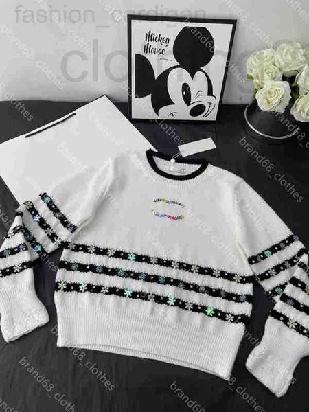 

women's sweaters designer long sleeve sweater women wool sweaters shirts crochet mujer knit shirt letter cc brand round neck pullover h, White;black