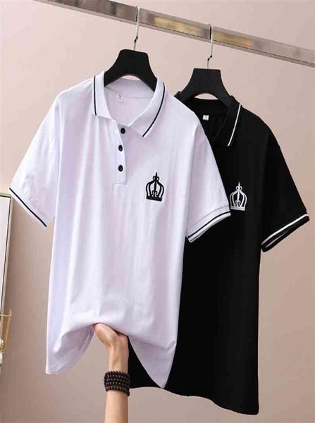 

summer fashion poloshirt women casual short sleeve embroidered loose preppy style female cotton womens polo shirt t2006203699216, White