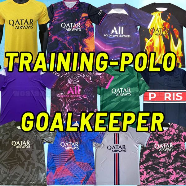 

2022 2023 soccer jerseys maillot de foot mbappe hakimi marquinhos verratti football shirt 22 23 sergio ramos fabian psgs kit fans polo train, Black;yellow