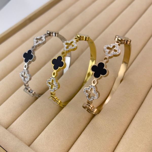 

titanium steel designer thin bracelet women men love bracelet bangles silver rose gold nail bangle bracelet couple jewelry, Black