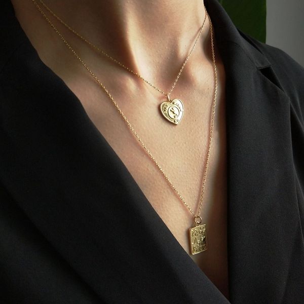 

sterling silver pattern rectangle pendant necklace simple image gold necklace for women silver jewelry for charms