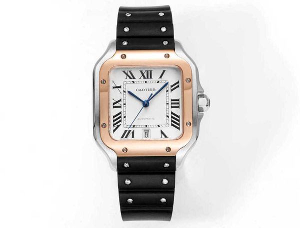 

designer men santons watch automatic movement watches 102i mechanical montre cater luxe prx uhr with box perfect gift, Slivery;golden