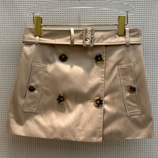 

8.10 fashion double breasted with belt a-line mini skirt women, Black