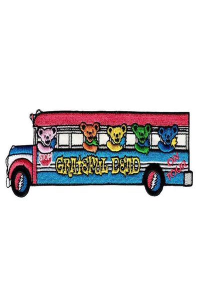 

cartoon greatful bus iron on patch embroidered clothes patches for clothing diy kids stickers garment appliques whole6696403, Blue