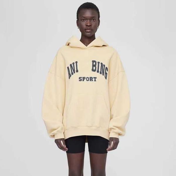 

city women's hoodies sweatshirts anine bings women pullover sweatshirt new embroidery letter burst fleece sweater printed wash neck fem, Black