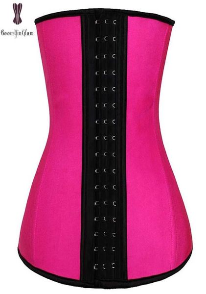 

women039s shapers super firm waist trainer cincher solid underbust corset plus size 6xl latex wasit slimming bustier 3 rows hoo2128378, Black;white