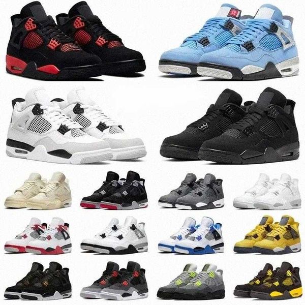

military og black 4s basketball shoes men women jumpman 4 red thunder black cat infrared bred university blue royalty mens trainers spne8c#
