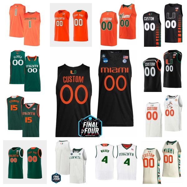 

custom 2023 miami hurricanes basketball jersey ncaa college dejan vasiljevic chris lykes kameron mcgusty isaiah wong harlond beverly barry s, Black