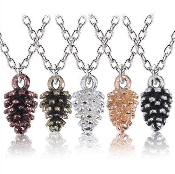 

creative tiny acorn oak necklace cute pinecone necklace minimal pine cone necklace small cartoon nature forest necklaces8995656, Silver