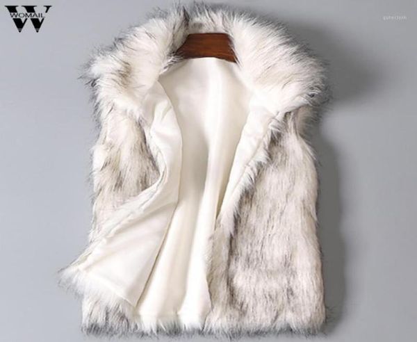 

women039s wool vest colored casual faux fur coat ladies faux fur vest stand collar coat jacket18362845, Black;white