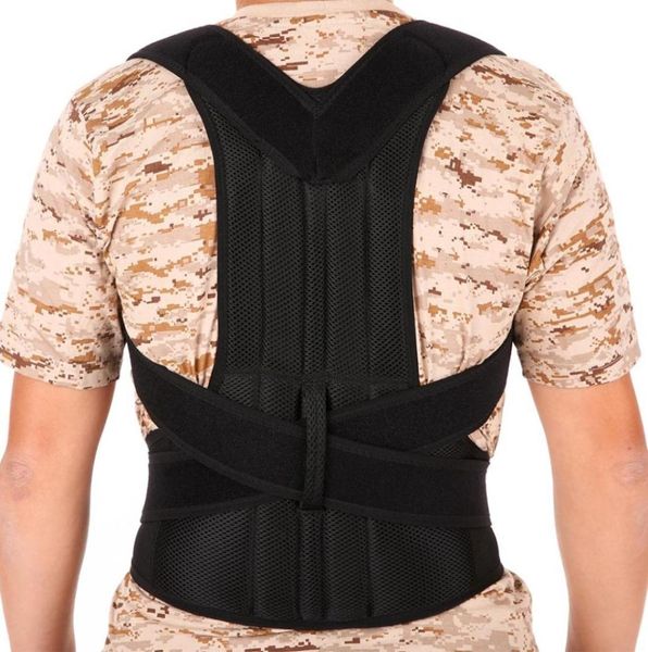 

lixada adjustable posture corrector brace clavicle shoulder corrector strap splint upper lower back relief support brace strap44265293320, Black;gray