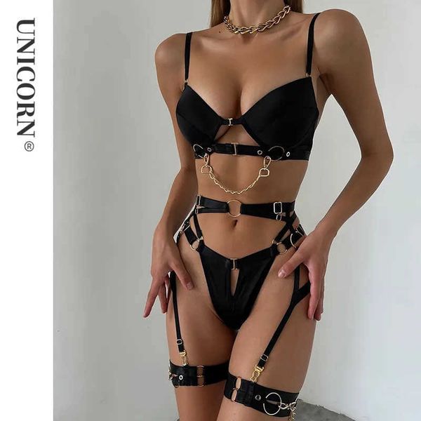 

fine lingerie fancy women underwear 5 piece delicate luxury erotic sets with chain bra and panty set garters intimate, Black;white
