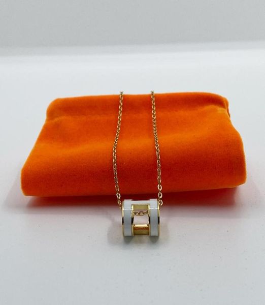 

high end luxury h necklace designer letter necklace women fashion enamel pendant necklace 18k gold classic pendant christmas valen3415089, Silver