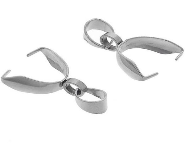 

316l stainless steel pinch bail stainless steel bead clamp pinch bail clip diy jewelry accessories 8557705, Silver