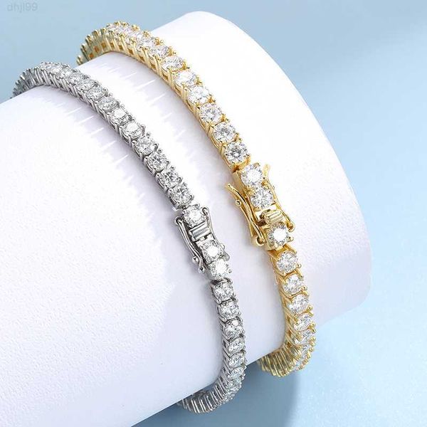 

wholesale 925 sterling silver tennis bracelet 3mm prong settign vvs moissanite tennis bracelets for men women
