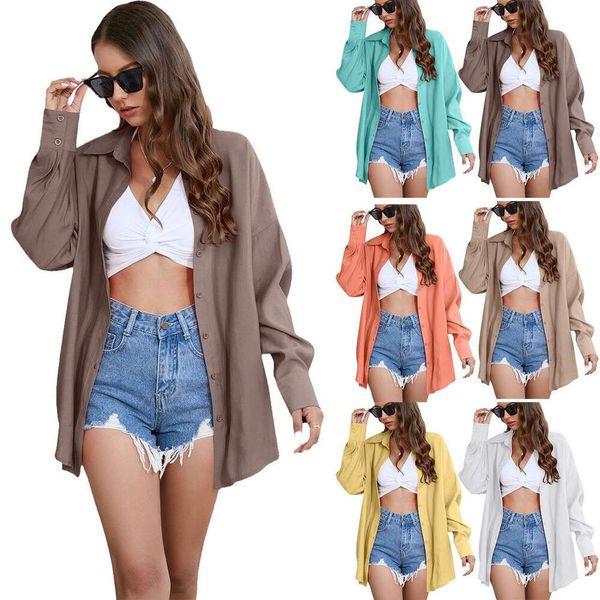 

womens clothing spring and autumn shirt loose outer wear sun protection top, White