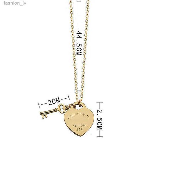 

tiffansy necklace designer jewelry collana gold chain key necklaces letters necklace women men gold/silver/rose with full package of brand a