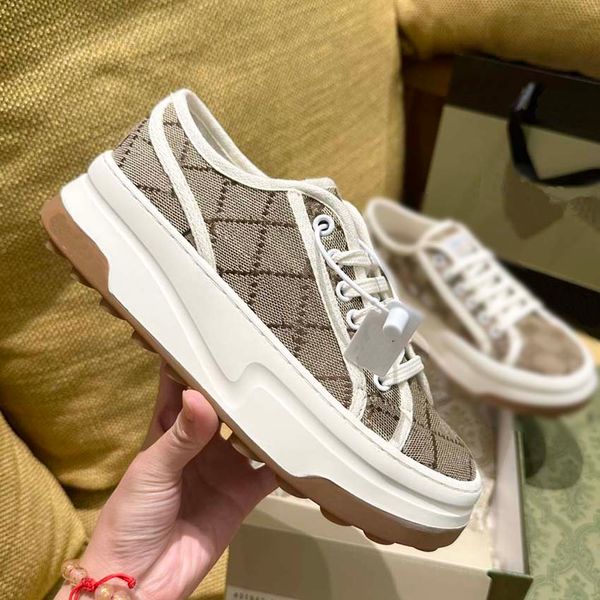 

designer shoe alphabet embroidery color matching retro thick-soled canvas shoes women lovers muffin bottom tennis 1977 sneakers casual fashi, Black