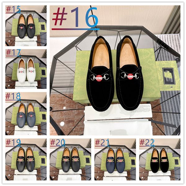 

designer g men's leather loafer classic shoe hand-stitched breathable casual loafers high-quality retro style luxury slip-on driving sh, Black