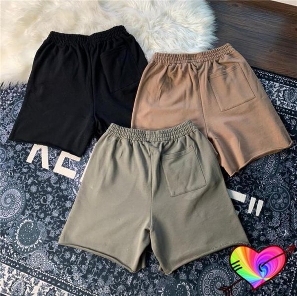 

real pics 2022 blank shorts men women 1 zipper pockets terry cotton hip hop solid3150635