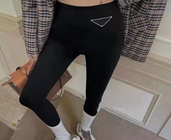 

women pants legging spring autumn style lady slim pant trouse yoga leggings high waist sport capris with letters printed1306318, Black