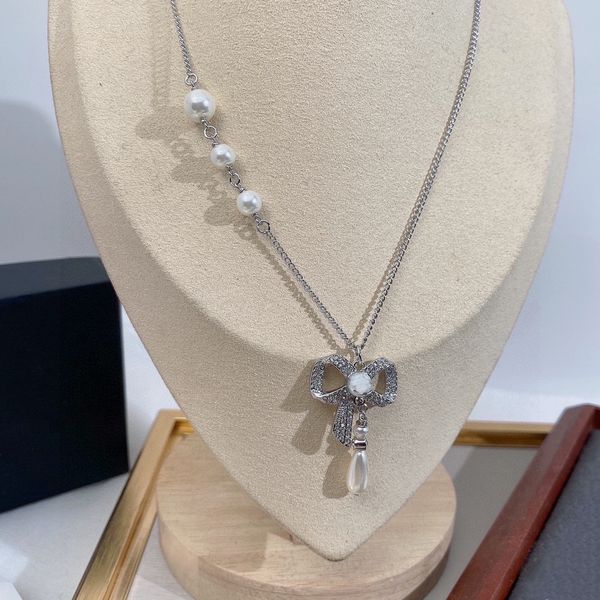 

designer pendant necklace retro cciity chains beaded necklaces luxury jewelry women fashion accessories xl01, Silver