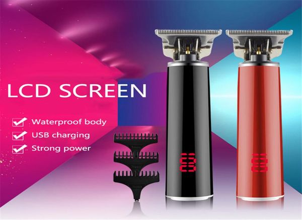 

lcd liquid crystal display engraving oilhead trimmer electric hair clipper tblade clippers red dark gray1067593