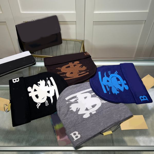 

blue knitted hat mens designer beanie winter thermal keep warm printing letter cappello multicolor casual luxury skull hat for women fashion, Blue;gray