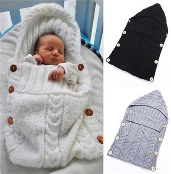 

cute newborn baby blanket infant knit crochet hoodie swaddle wrap sleeping bag y20100942262055536144