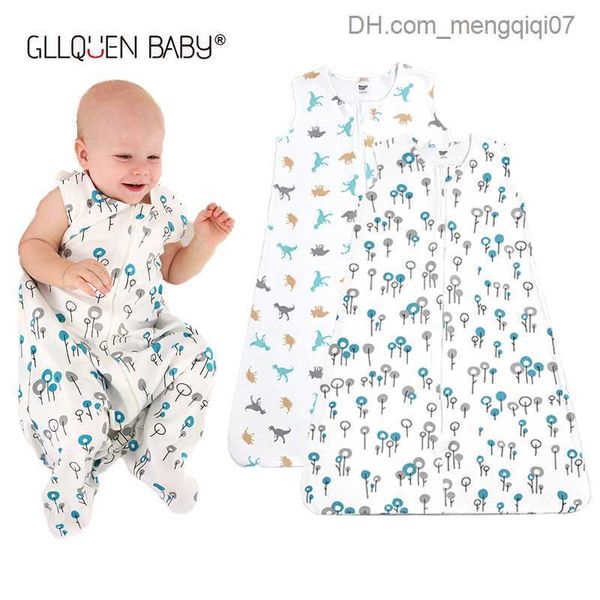 

pajamas newborn baby transport bag sleep bag zipper sleep bag summer breathable sleep bag cotton bed anti kick blanket z230811, Blue;red