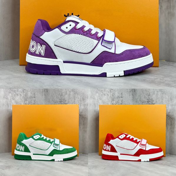 

2023 luxury trainer shoes designers skate sneaker diamond genuine leather fashion black blue white red beige men women sports sneakers with