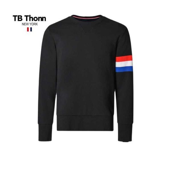 

trendy tb thonn red white blue sweater men's pullover classic french design casual round neck long sleeve shirt, Black;brown