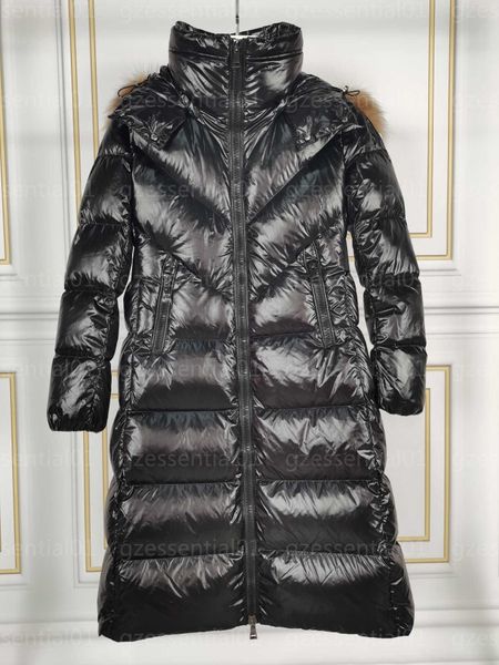 

winter down jacket women puffer jackets womens parka coats fashion windbreaker long-sleeve standing collar hooded slim medium long downs coa, Black