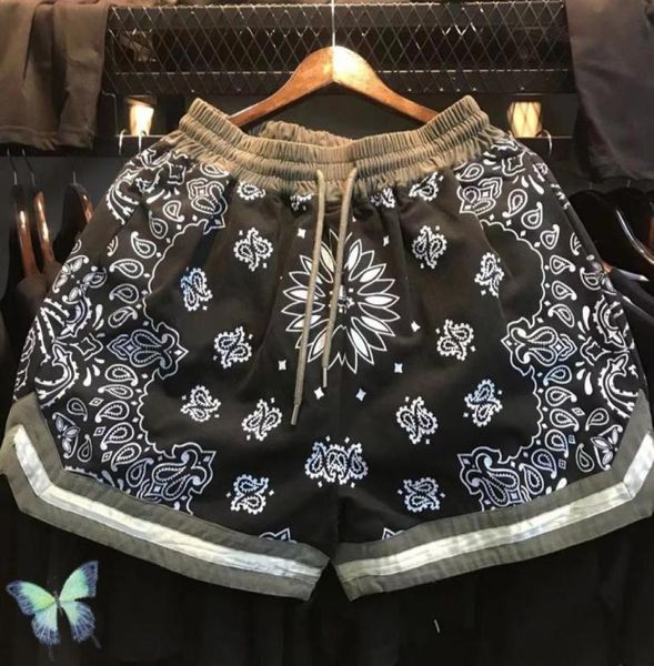 

mesh shorts cashew flower print high street sports casual short pants2935906