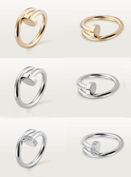

nail ring designer ring for womenmen gold rings wedding band titanium steel goldplated never fade not allergic7627335, Silver