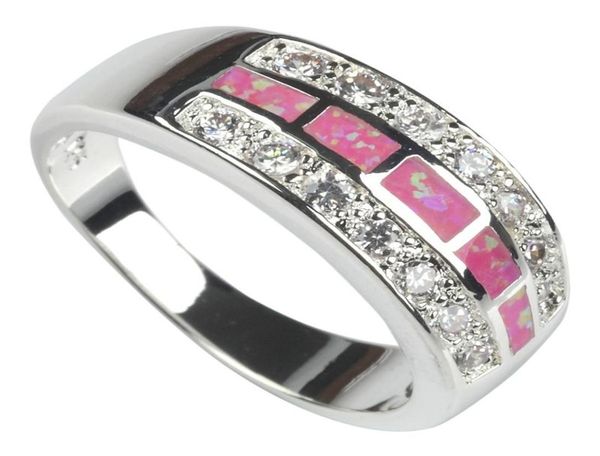 

shunxunze explosion models pink opal engagement wedding jewelry rings for men and women charms drop rhodium plated r602 si7286415, Silver