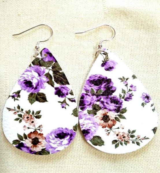 

christmas gift 10 styles mix faux teardrop earrings pu leather dangle earrings for women6143972, Silver