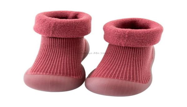 

first walkers kids snow boots baby boys girls solid winter warm soft knit sole rubber shoes socks slipper stocking toddlers5850042